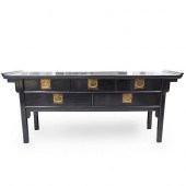CHINESE BLACK LACQUER ALTAR TA