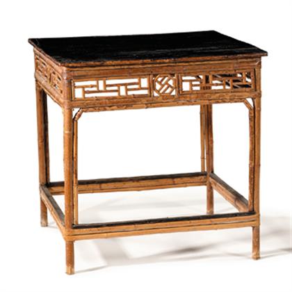 Chinese black lacquer and bamboo