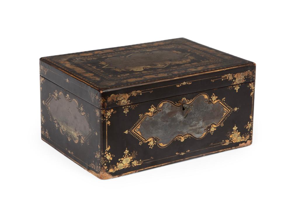 CHINESE BLACK LACQUER AND GILT