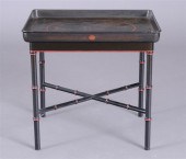CHINESE BLACK LACQUER BAMBOO T