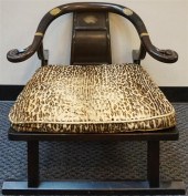 CHINESE BLACK LACQUER HORSESHO