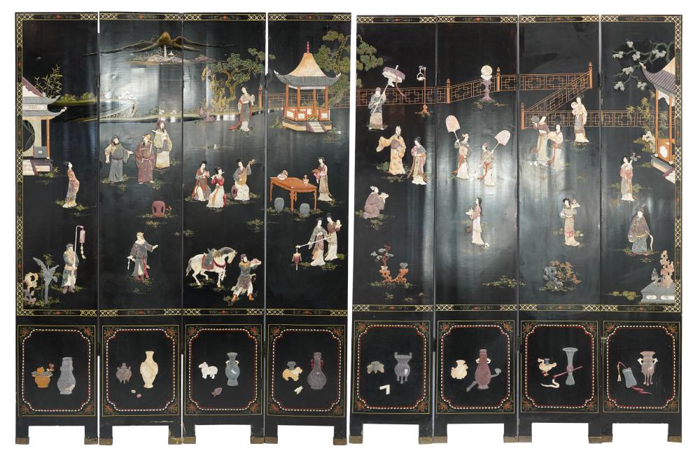 CHINESE BLACK LACQUER & INLAID