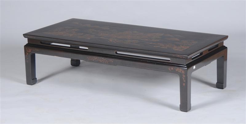 CHINESE BLACK LACQUER LOW TABLE