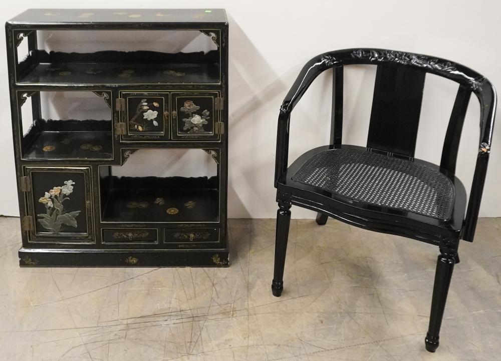 CHINESE BLACK LACQUERED AND