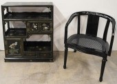 CHINESE BLACK LACQUERED AND HA