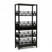 CHINESE BLACK LACQUERED BOOKSH