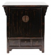 CHINESE, BLACK-LACQUERED CABIN