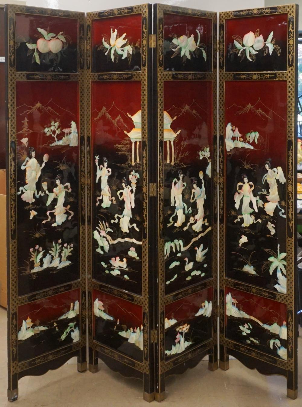 CHINESE BLACK LACQUERED FOUR