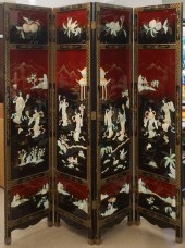 CHINESE BLACK LACQUERED FOUR P