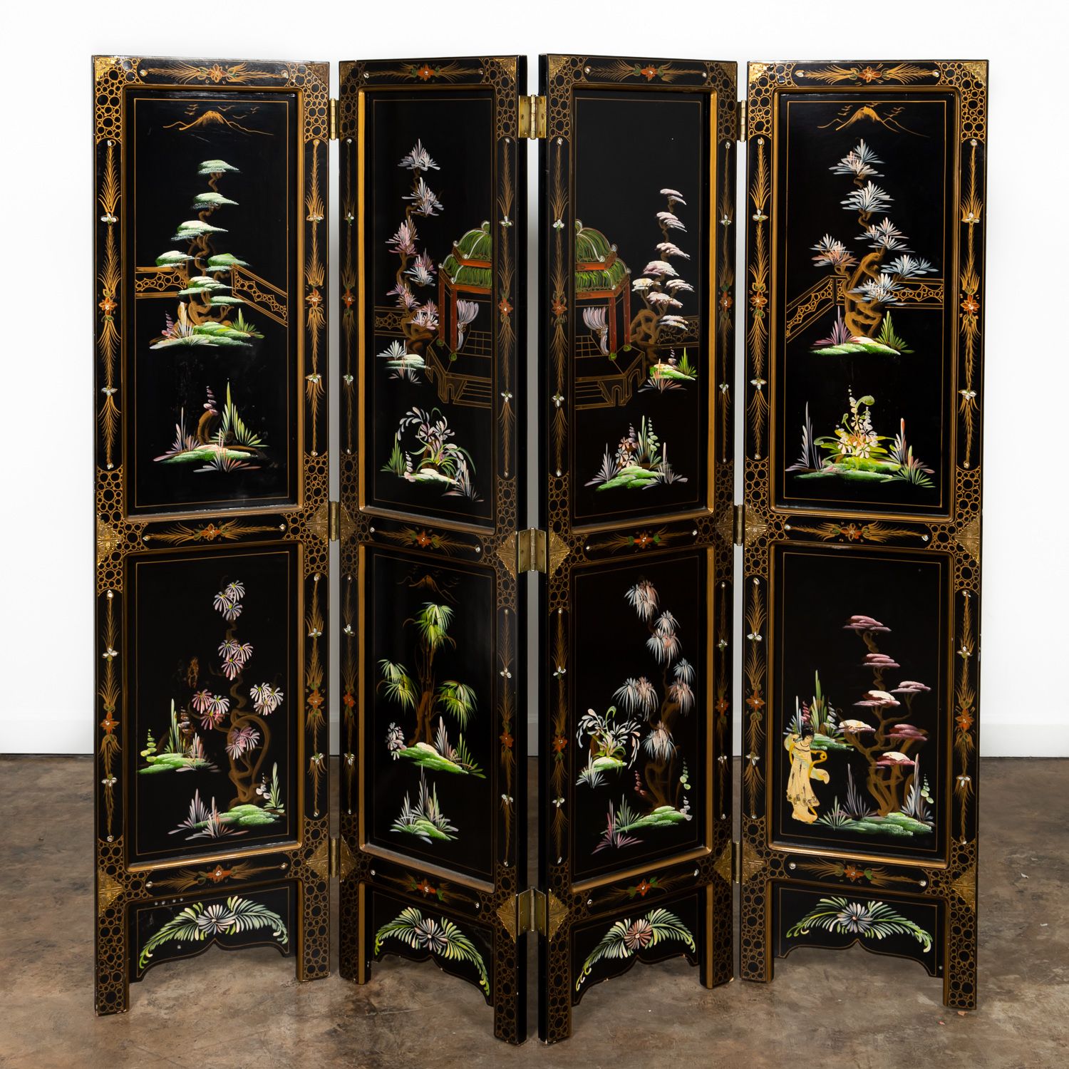 CHINESE BLACK LACQUERED FOUR