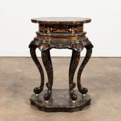 CHINESE BLACK LACQUERED & GILT