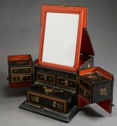 CHINESE BLACK LACQUERED TRAVEL