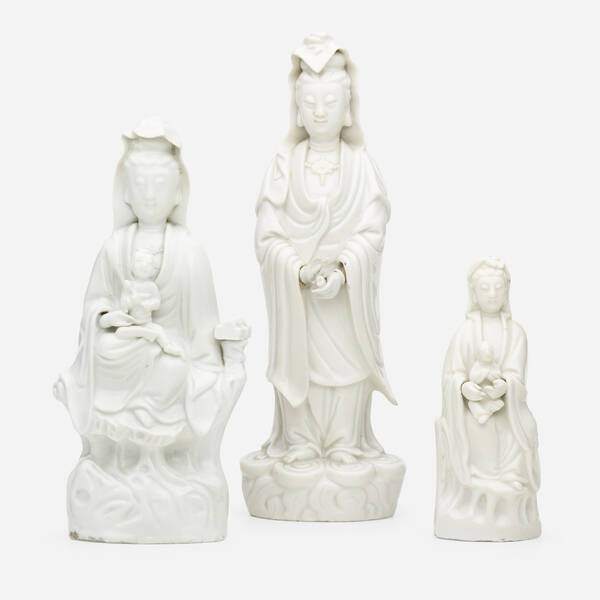 Chinese. Blanc de Chine figures,
