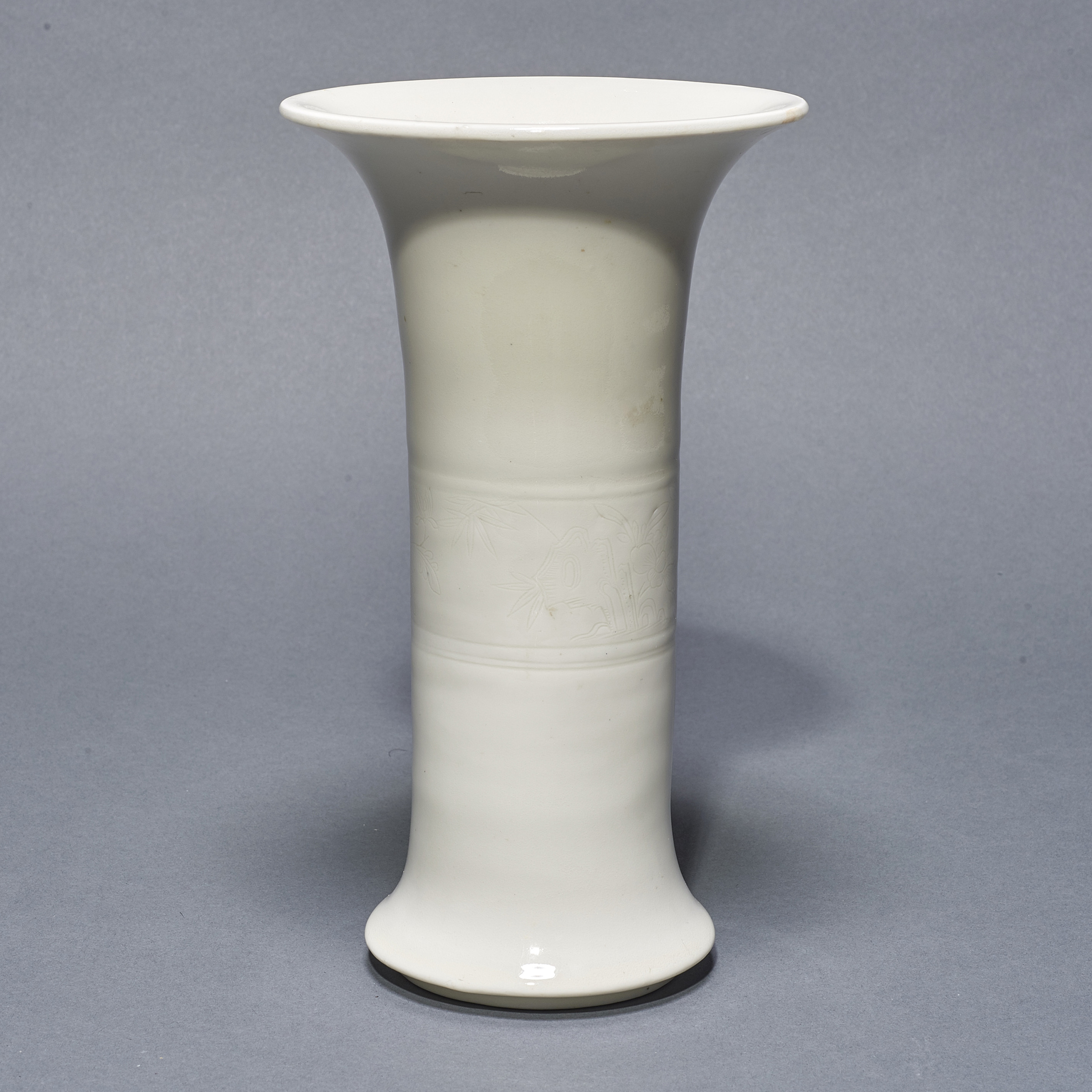 CHINESE BLANC DE CHINE TRUMPET VASE