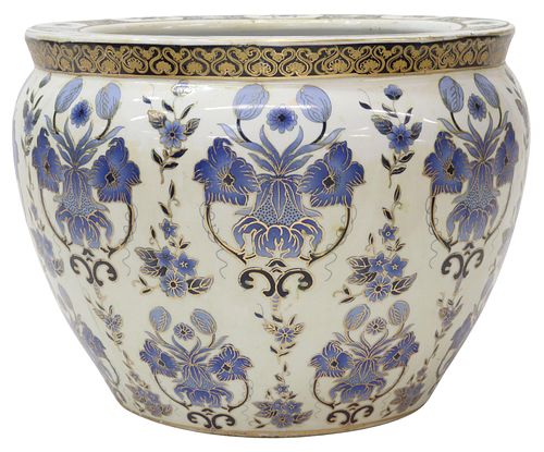 CHINESE BLUE &AMP; GILT PORCELAIN
