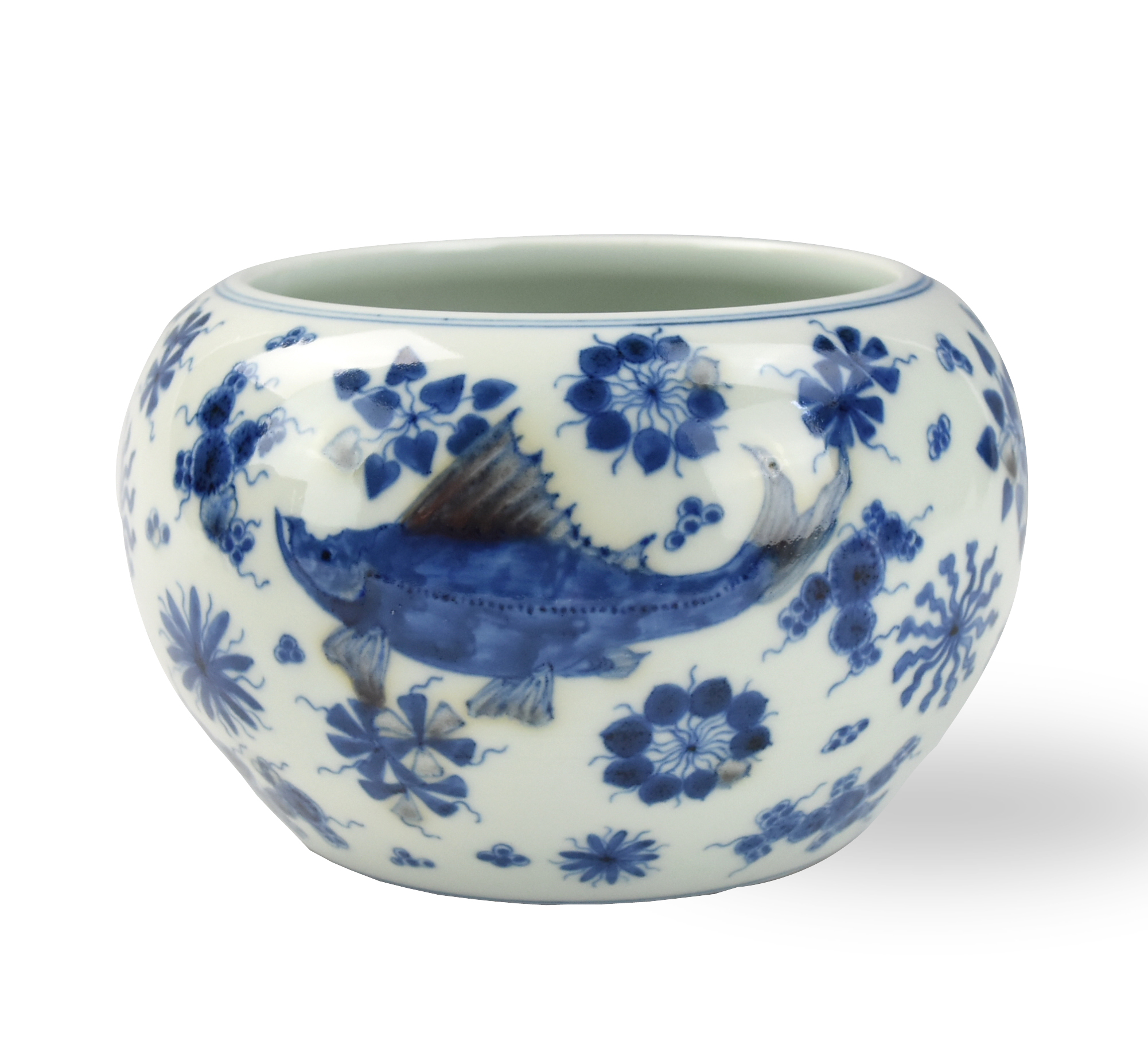 CHINESE BLUE AND COPPER-RED FISH
