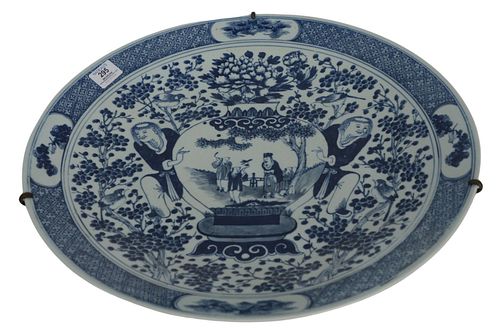 CHINESE BLUE AND WHITE CHARGER