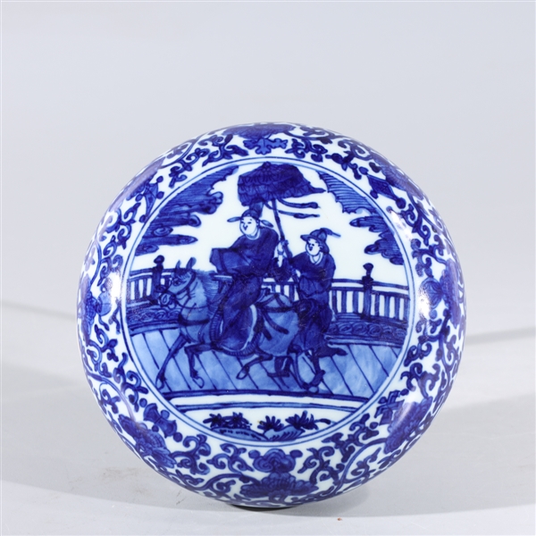 Chinese blue and white circular