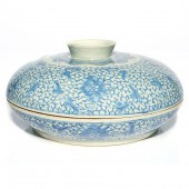 CHINESE BLUE AND WHITE COVERED