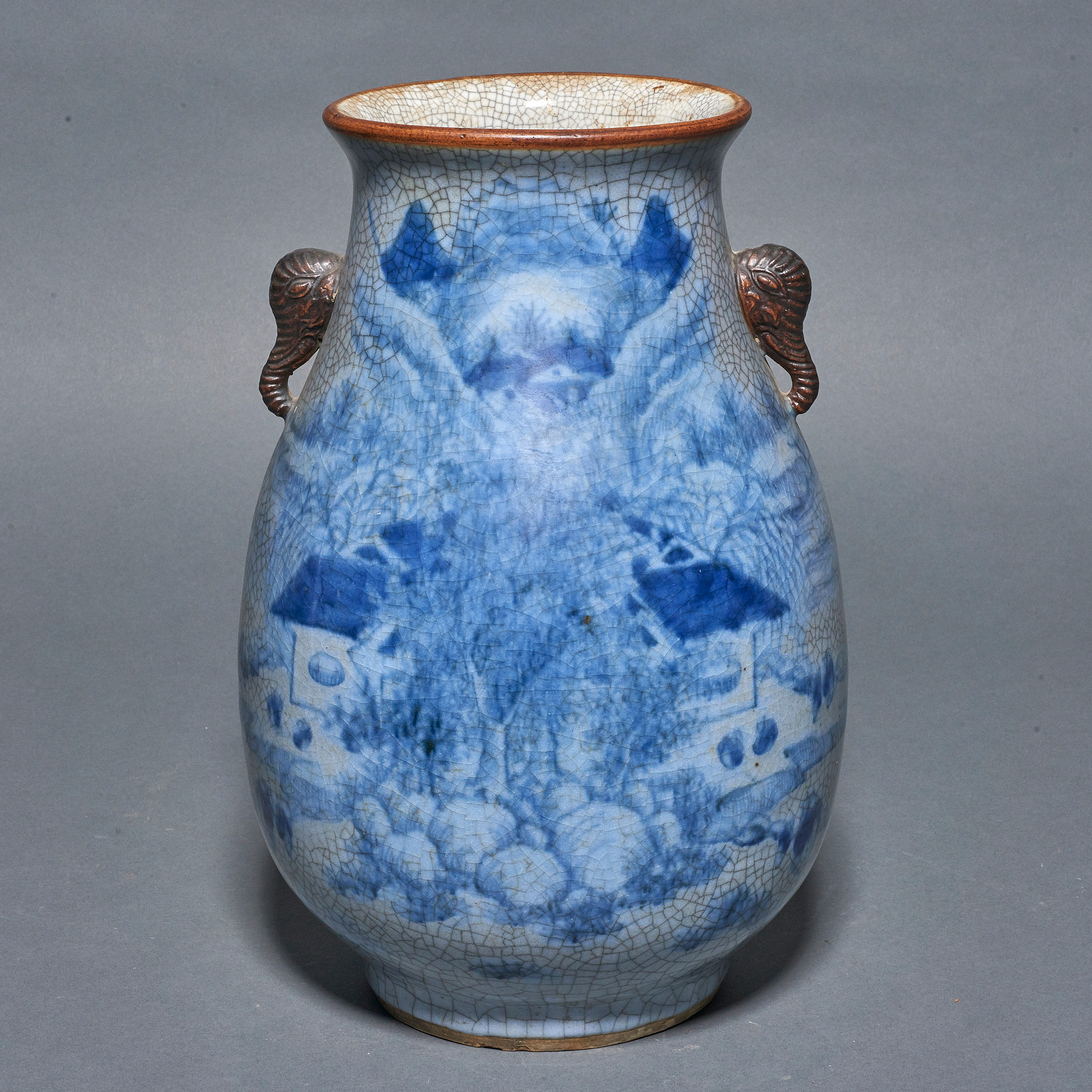 CHINESE BLUE AND WHITE CRACKLE