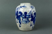 CHINESE BLUE AND WHITE CRACKLE