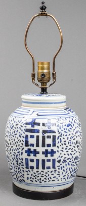 CHINESE BLUE AND WHITE DOUBLE
