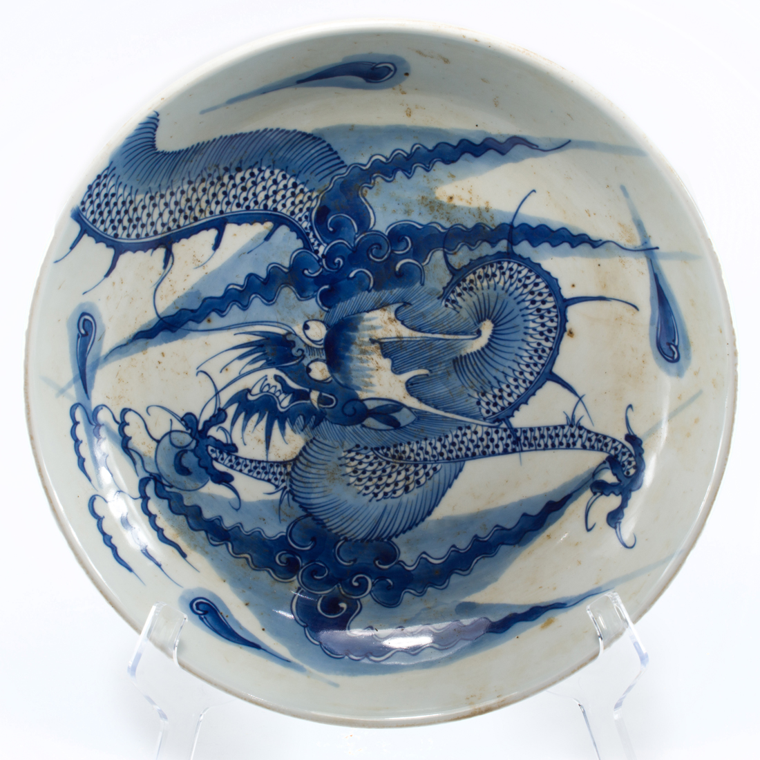 CHINESE BLUE AND WHITE 'DRAGON'