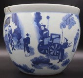 CHINESE BLUE AND WHITE FISH BO
