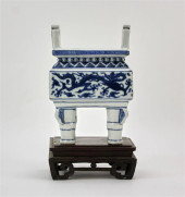 CHINESE BLUE AND WHITE FOUR-FO