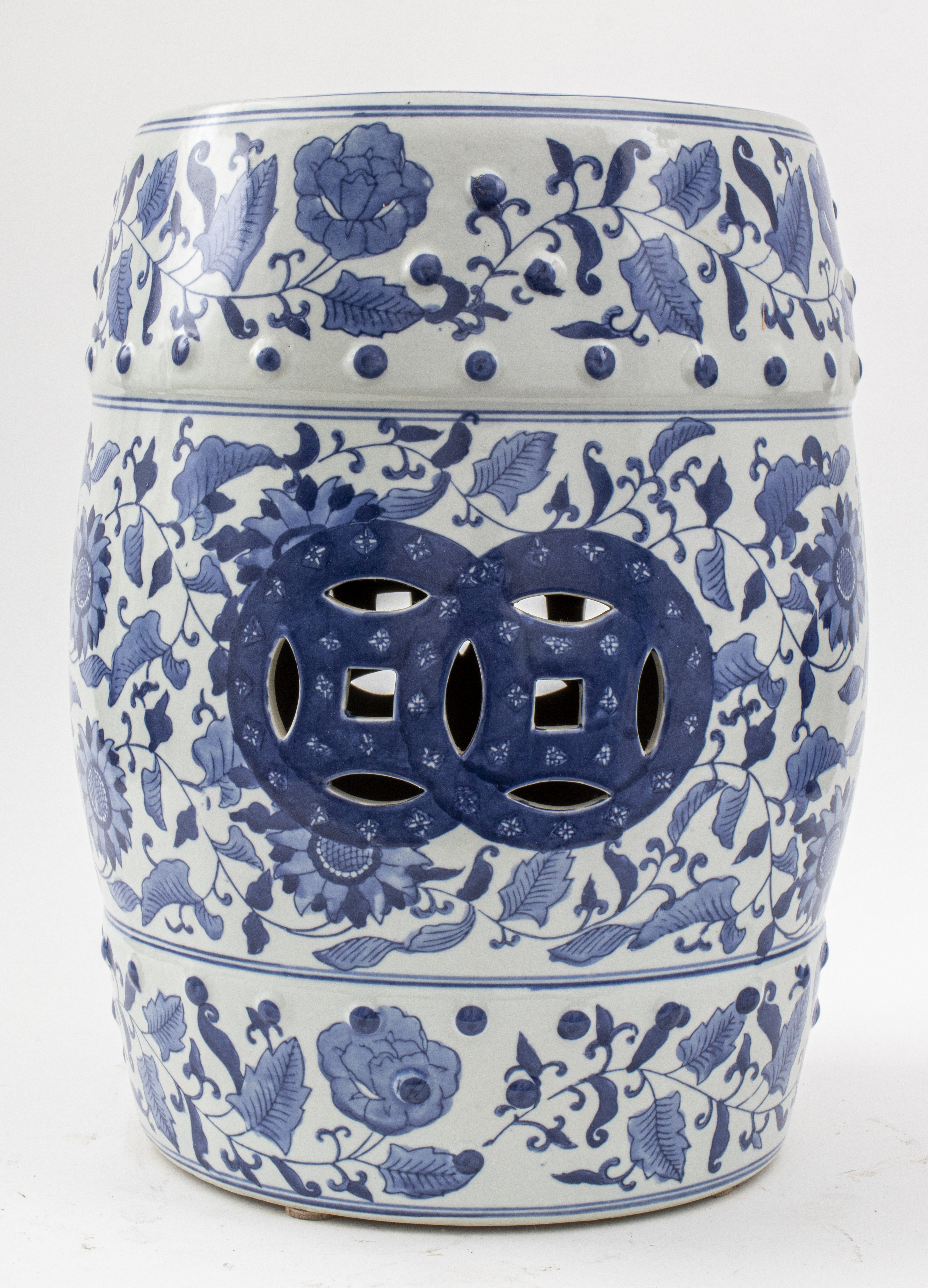 CHINESE BLUE AND WHITE GLAZED