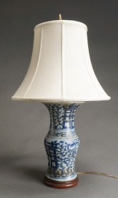CHINESE BLUE AND WHITE GLAZED