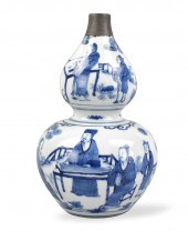 CHINESE BLUE AND WHITE GOURD V