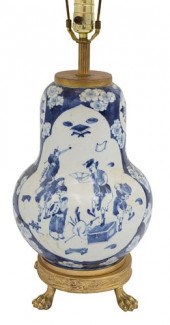 CHINESE BLUE AND WHITE GOURD V