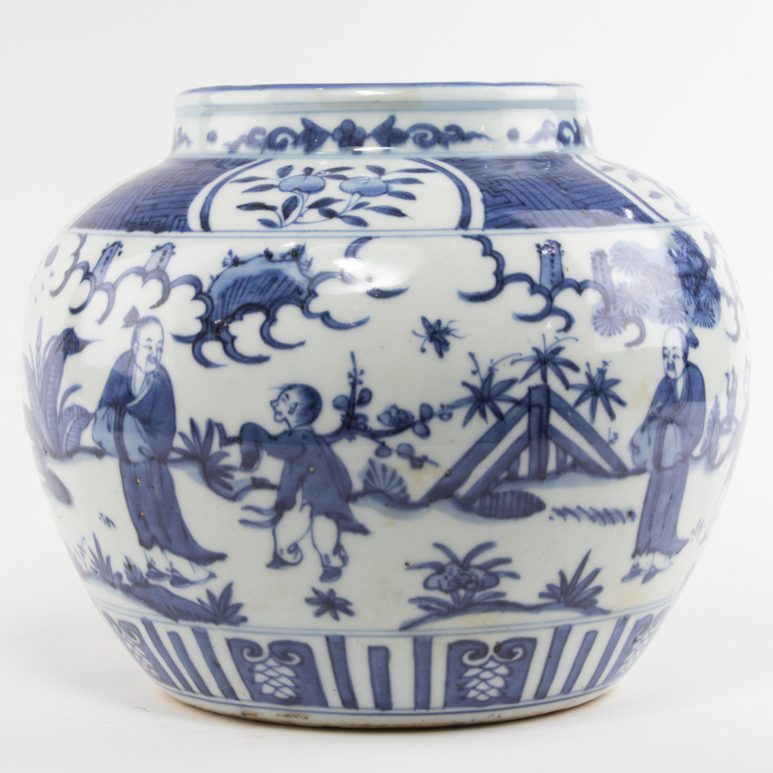 CHINESE BLUE AND WHITE JAR
