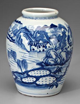 Chinese blue and white jar, coastal