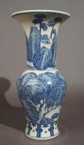 CHINESE BLUE AND WHITE LANDSCA