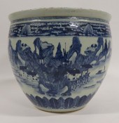 CHINESE BLUE AND WHITE LANDSCA