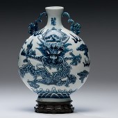 Chinese Blue and White Moon Fl