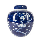 CHINESE BLUE AND WHITE PRUNUS