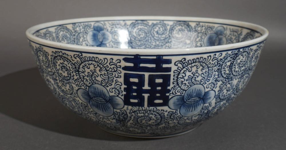 CHINESE BLUE AND WHITE SCROLLING