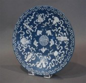 CHINESE BLUE AND WHITE SLIP DE