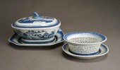 CHINESE BLUE CANTON COVERED TU