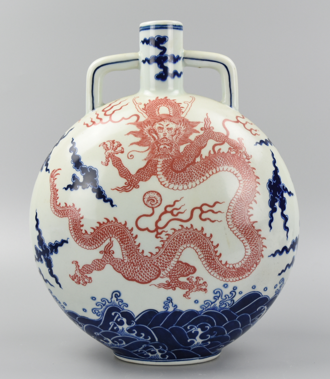 CHINESE BLUE& COPPER RED DRAGON