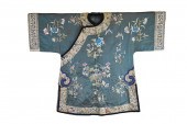 CHINESE BLUE EMBRODIERY ROBE W