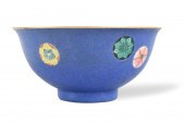 CHINESE BLUE GLAZED FAMLLE ROS