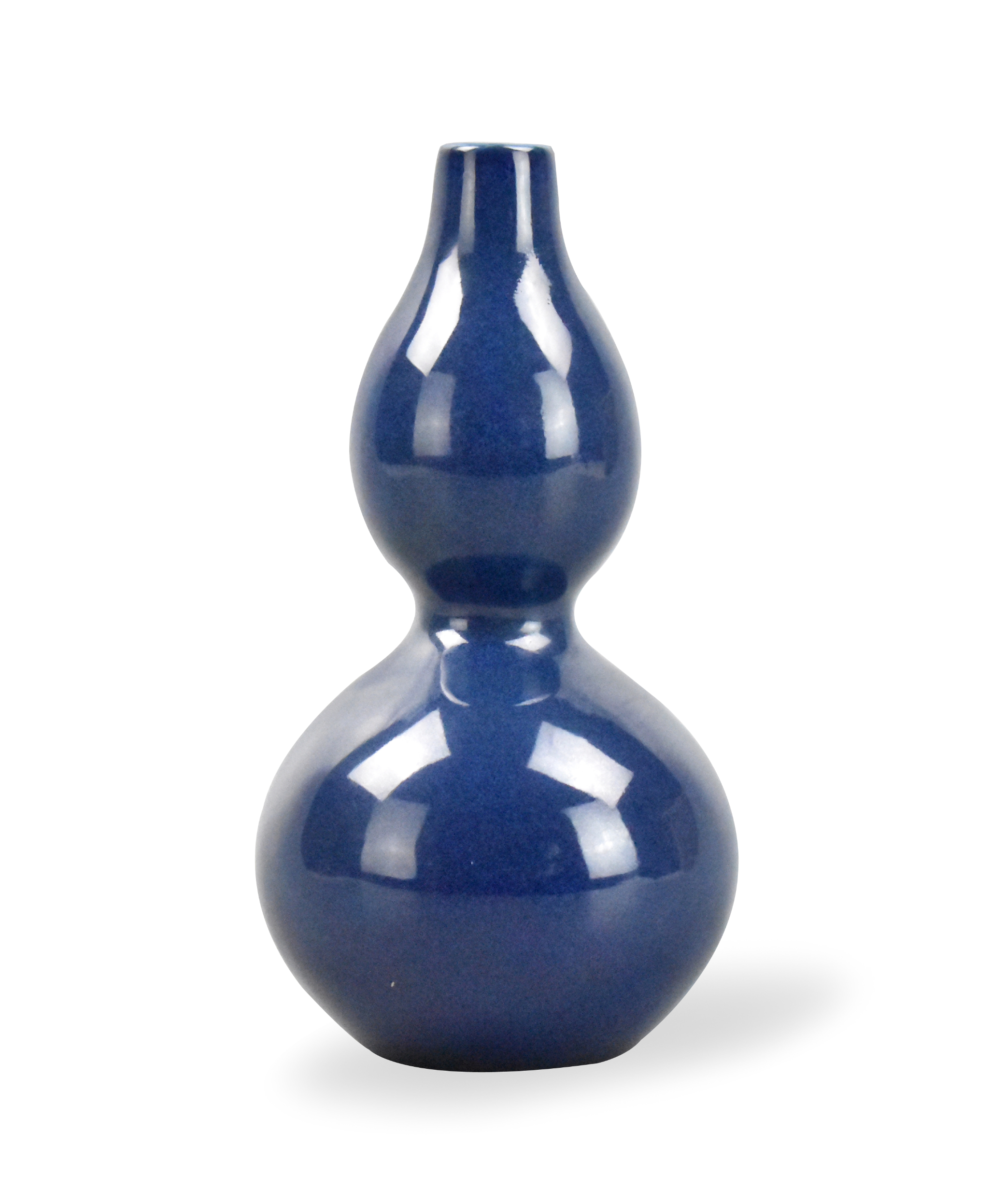CHINESE BLUE GLAZED GOURD VASE,19TH