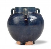 CHINESE BLUE GLAZED JAR, TANG