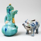 CHINESE BLUE GLAZED PORCELAIN