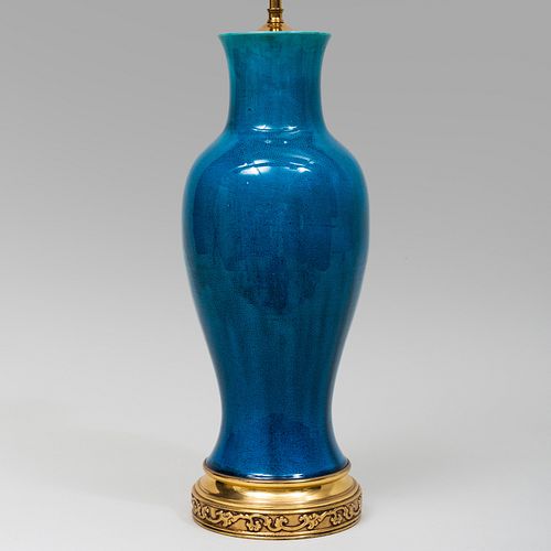 CHINESE BLUE GLAZED PORCELAIN