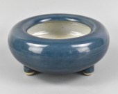 CHINESE BLUE GLAZED TRIPOD CEN
